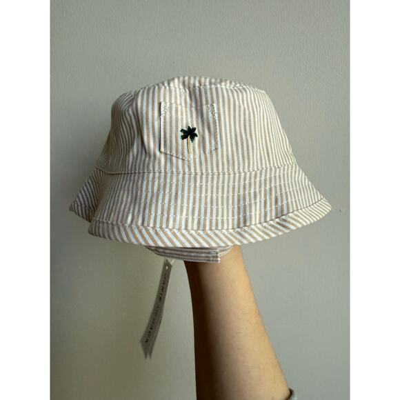 Janie and Jack Other - NWT Baby Yellow and White Palm Bucket Hat
